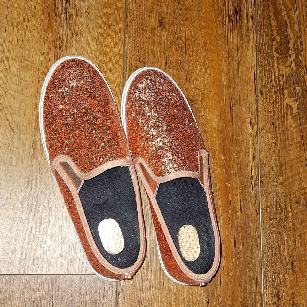 No brand size euro 38.5 women's sparkly rose gold shoes
